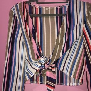 Cropped tie shirt